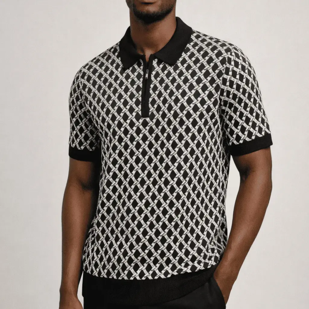 Camisa Polo de Tricô com Zíper